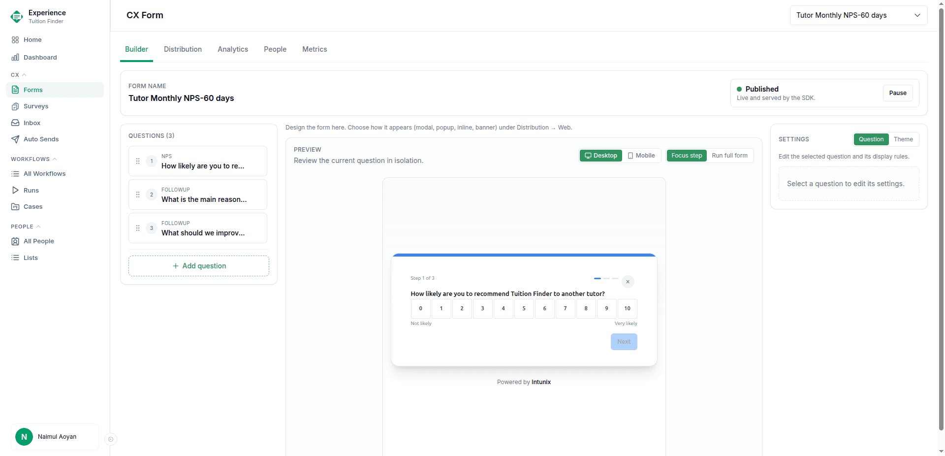 Intunix form builder